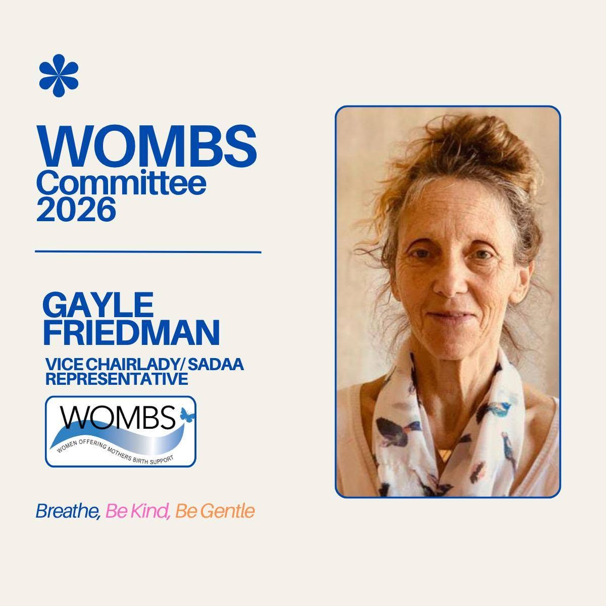 Gayle Friedman, Vice Chairlady / SADAA Representative on the WOMBS 2026 committee
