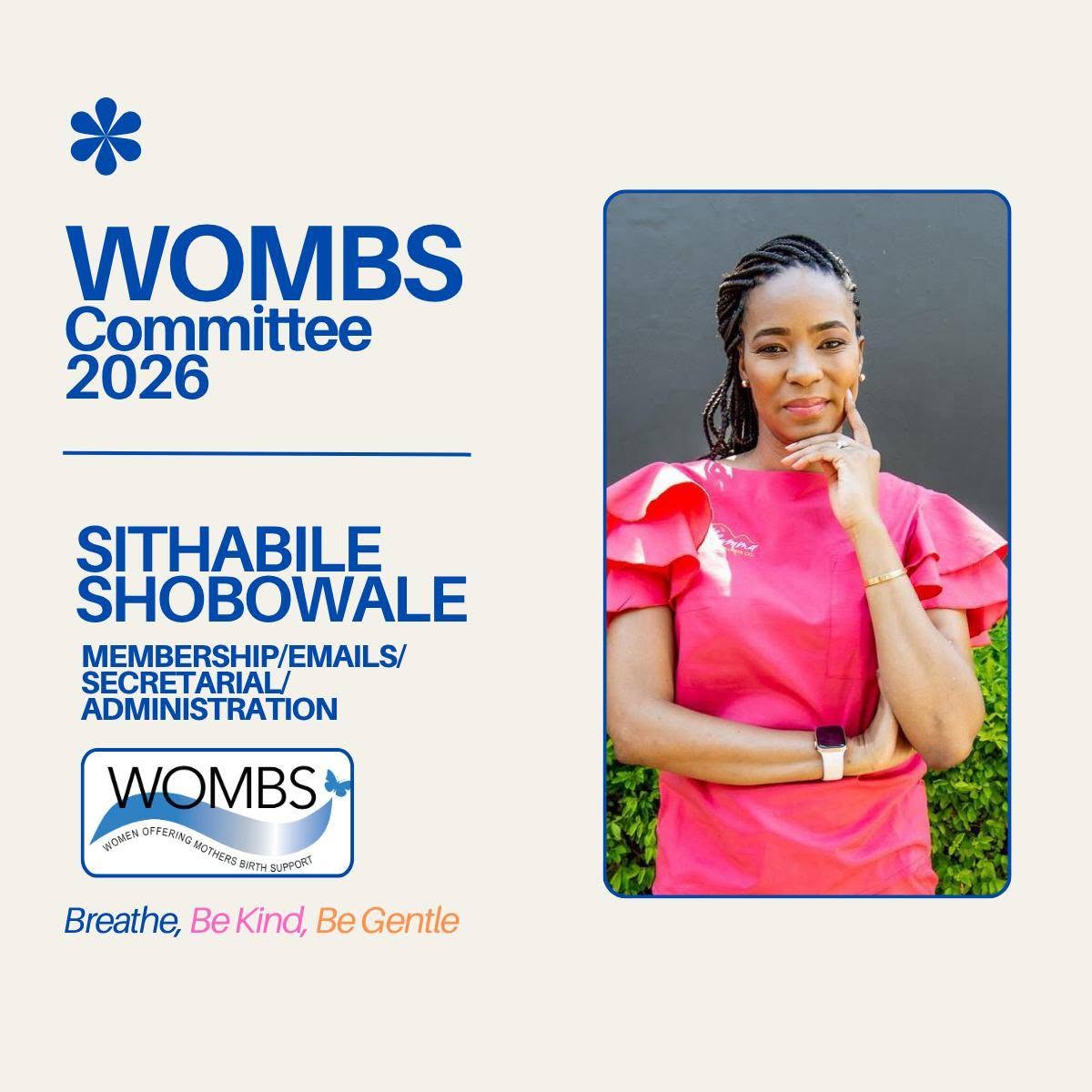Sithabile Shobowale, Membership / Secretarial / Administration on the WOMBS 2026 committee